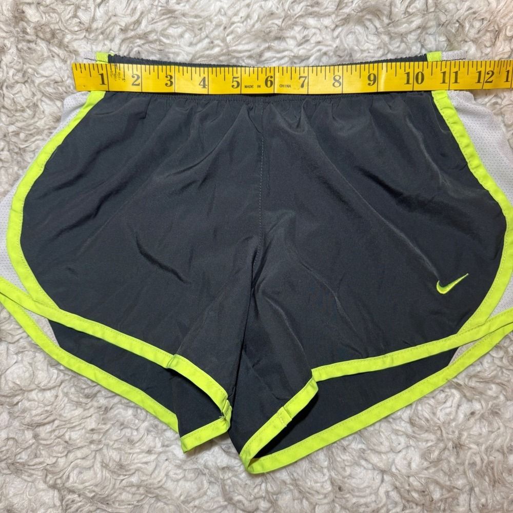 Nike Women's Dri-fit Tempo Running Shorts Size XS Small Gray Neon Green - Picture 4 of 10